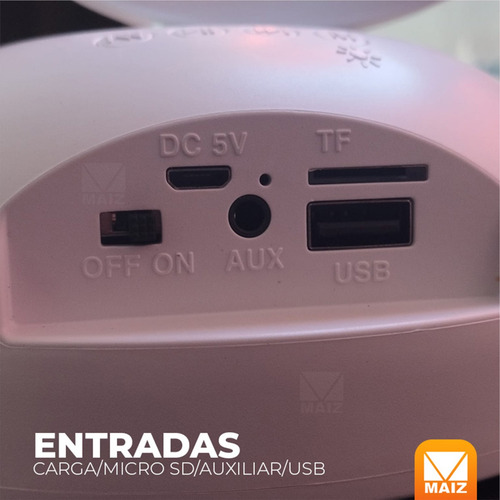 Bocina Bluetooth Luces Led Recargable Radio Fm Astronauta
