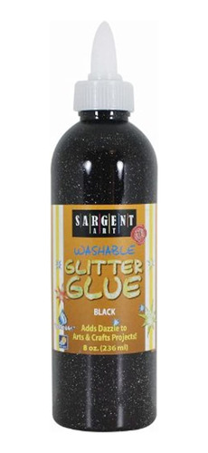 Sargent Art 221985 8ounce Glitter Glue Negro