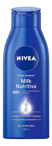  Crema para cuerpo Nivea Cuidado Corporal Milk Nutritiva en tubo 400mL