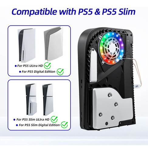Tira De Luz Led Rgb Para Consola Ps5 Con Control Remoto