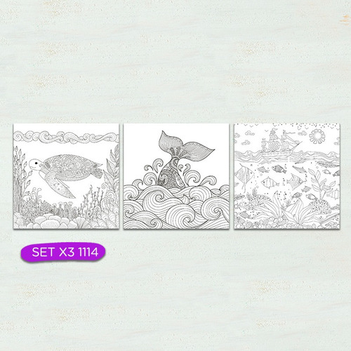 Set 3u 30x30 Cuadros Para Pintar Acrílicos De Regalo