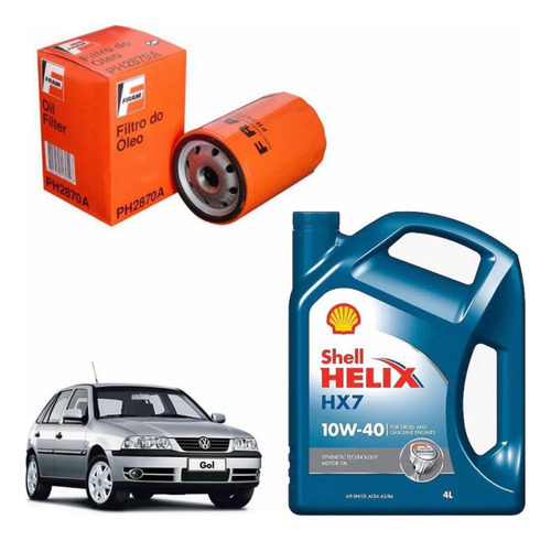 Kit Service Simple Vw Gol Power Con Aceite Shell 10w40 Hx7