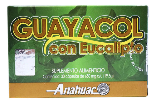Guayacaol Con Eucalipto 30 Capsulas Anahuac