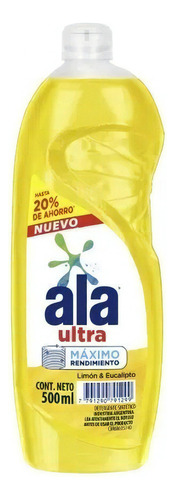 Detergente Ala Ultra Limon Eucalipto Botella X 500 Ml