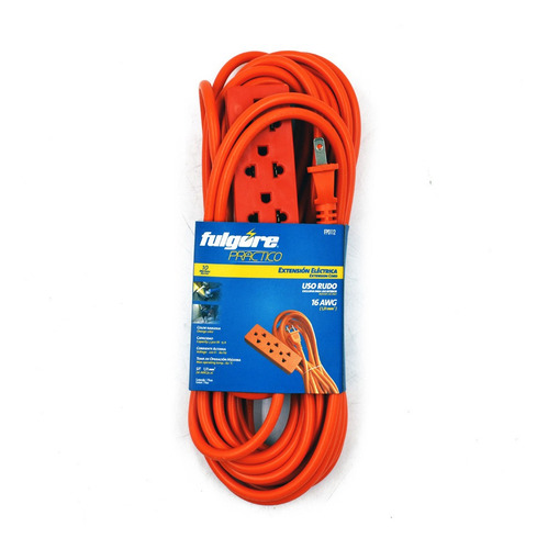 Extensión Uso Rudo Naranja 10mts Calibre 2x16 Fp0112 Fulgore