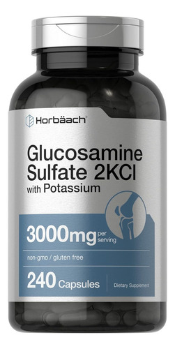 Sulfato De Glucosamina 2kci + Potasio Horbäach 240 Cápsulas