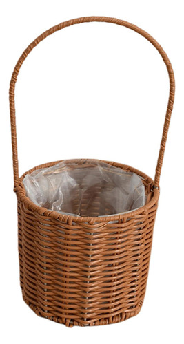 Cesta De Picnic De Mimbre Hecha A Mano Con Asa Para Despensa