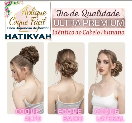 Coque Grego Aplique Cabelo Penteado Elegante Trabalho Igreja