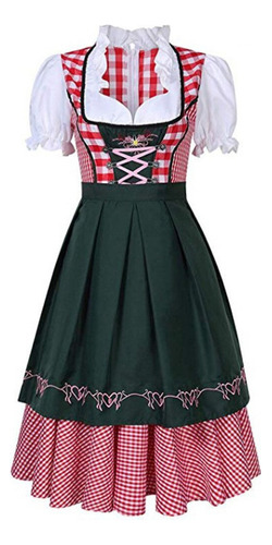 Vestido A Cuadros Del Oktoberfest Para Mujer, Cerveza