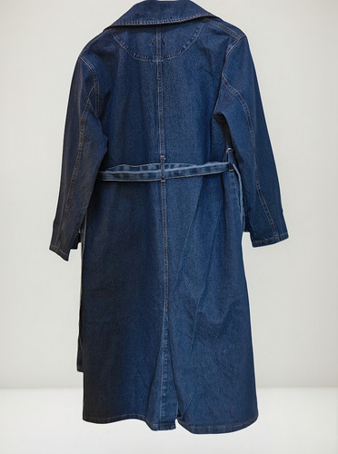 Saco -trench Tapado Largo Jean Azul L - X L