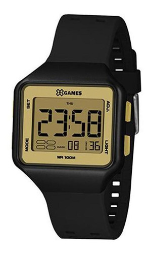 Relógio X-games Xlppd039 Cxpx Masculino Preto E Dourado