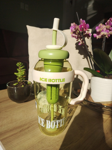 Botella, Bote De Agua Grande Divertido, Ice Cream, Termo. Verde Lima