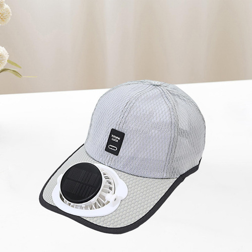 Sombreros De Visera Con Carga Solar/usb Gris Claro