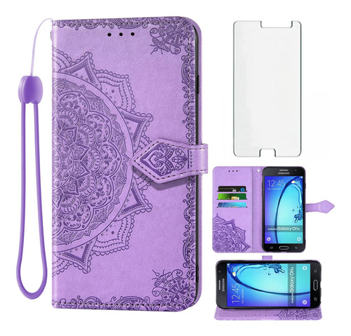 Compatible Con Samsung Galaxy On5 Funda Tipo Cartera Y De De