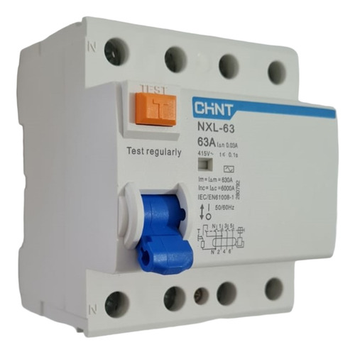 Disyuntor Diferencial Tetrapolar 4x63a 30 Ma Chint
