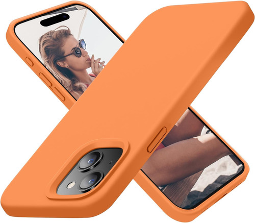 Funda Para iPhone 15 Cordking, Naranja Kumquat, Liso