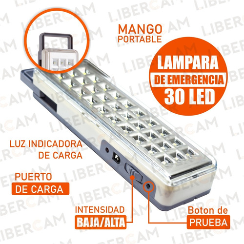 Imagen 5 de 10 de Pack X 4 Luces Luz De Emergencia 30 Leds Slt 15hrs Autono
