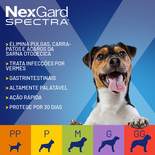 Nexgard Spectra Para Caes De 3,6 A 7,5kg 3 Comprimidos