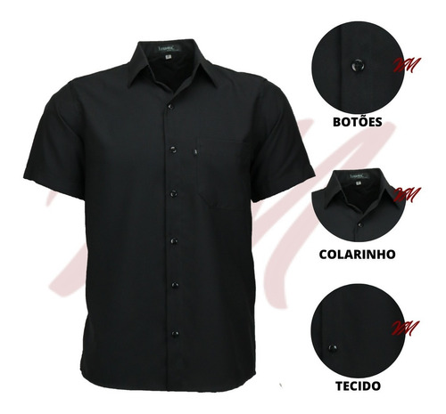 Imagem 4 de 6 de Kit 3 Camisas Masculina Não Amassa C Bolso Otimo Present 440