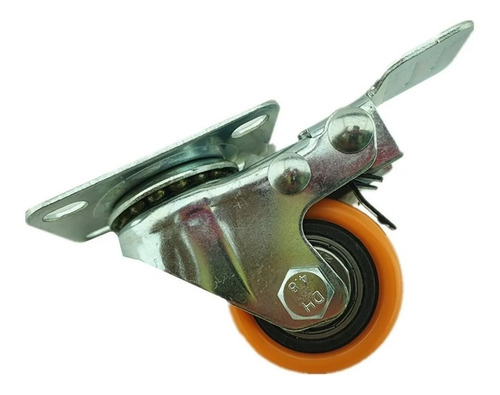 Rueda Naranja Giratoria Con Freno 1.5 Pulgadas
