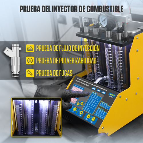 Máquina De Limpieza De Inyector De Combustible Autool Ct150