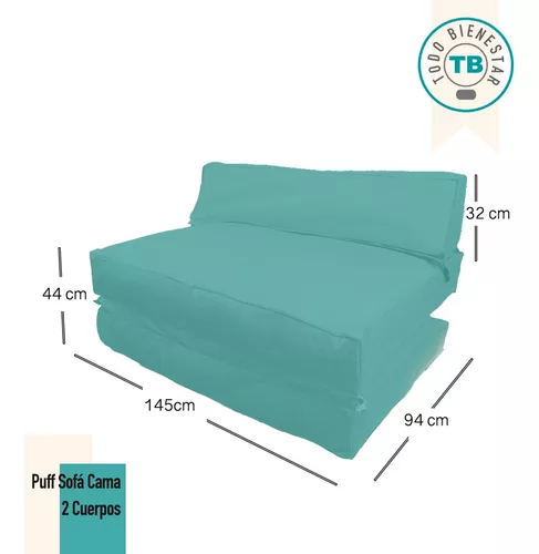 Sofá Cama 2 Plazas, Estilo Puff Lida, Cómodos Y Prácticos