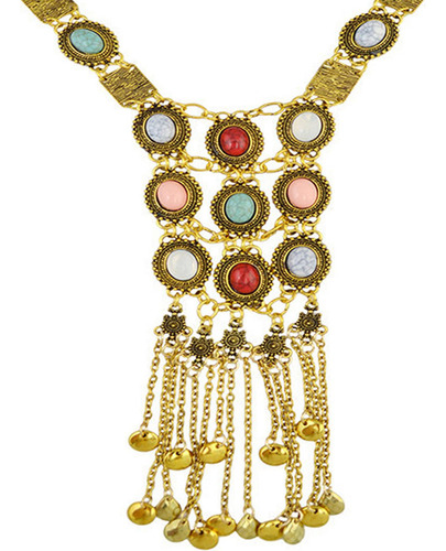 V Collar Colgante Bohemio/cadena De Oro