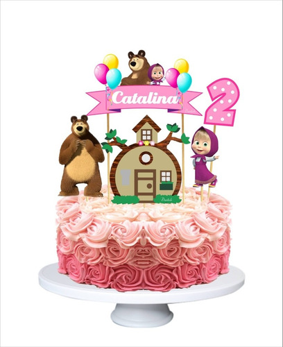 Masha Y El Oso Cake Topper Adorno Tortas