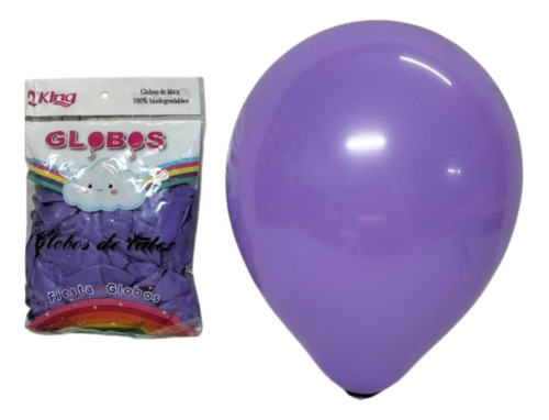100 Globos Latex Estandar Fashion R12 Violeta Calidad Helio