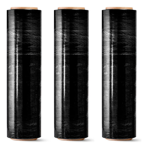 3x Bobina Filme Stretch 2,5kg 150 Metros Preto - Dispropil
