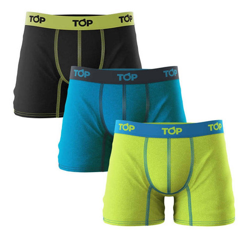 Top Pack 3 Boxer Algodon Lycra Top