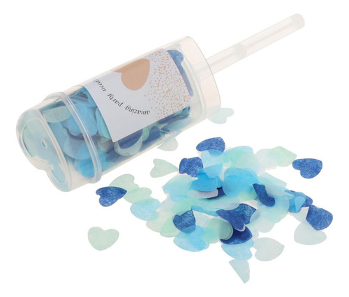 1 Pieza Pusher Confetti Contenedor Popper Biodegradable Azul