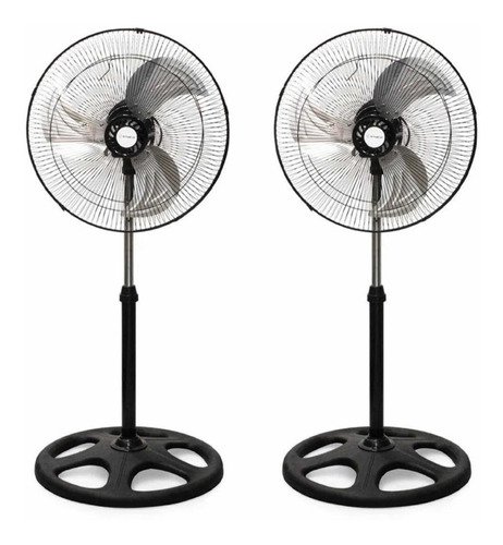 Ventilador 360 Grados Negro Pack2 Con 3 Aspas 18 De Diámetro