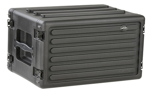 Estante Skb Cases 1skb-r6s Poco Profundo Moldeado Por Rotación De 6u, Junta De Goma, Sellos Impermeables, Nervaduras De Apilamiento Entrelazadas, Pestillos Empotrados, Asas De Transporte Empotradas De