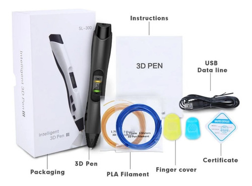 Imagem 4 de 8 de Caneta 3d - Drawing Pen 3d - Sl 300 - Pla Ou Abs - Lcd