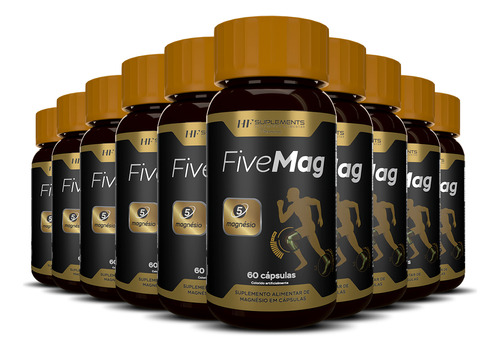 20x Fivemag 5 Tipos De Magnesio 60caps Hf Suplements Atacado