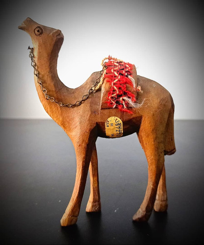 Antigua Escultura En Madera Camello De Jerusalen!! Oferta!!!