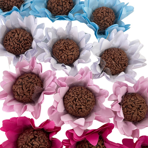 100 Forminhas De Doces Finos Flor Casamento Festa Brigadeiro