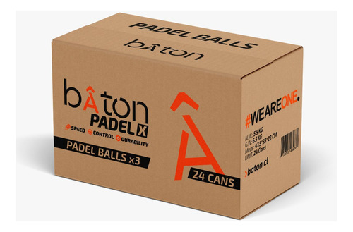 Caja 24 Tarros De Pelotas Padel X - Bâton