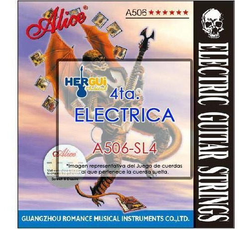 Cuerda Suelta 4ta. P/ Guitarra Electrica Super Light Alice A