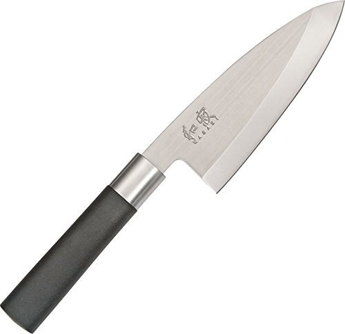 Cuchillo De Chef, Deba, Plateado Kai Wasabi Negro 15.24 Cm