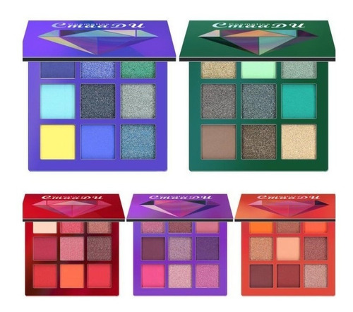 5 Paletas De Sombras 9 Colores Brillo Pigmentación Envio Gra