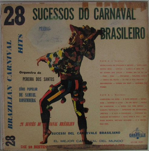 Lp 28 Sucessos Do Carnaval Brasileiro - Caravelle