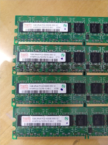 Kit 2 Memoria Servidor Workstation Hynix 1gb Ddr2-667 Ecc (Usado)