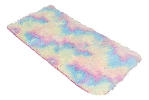 Alfombra Peluda Bajada De Cama Medida 1,20 X 0,60 Multicolor