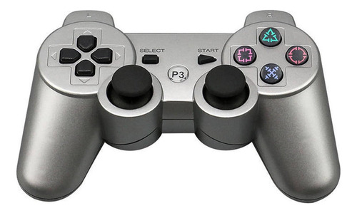 Control Joystick Para Ps3 Panther Plateado + Cable Carga