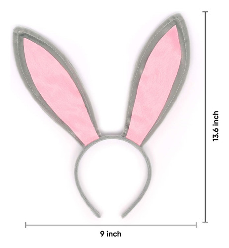Diadema Con Orejas De Conejo Gris Funcredible - Rabbit Ea...