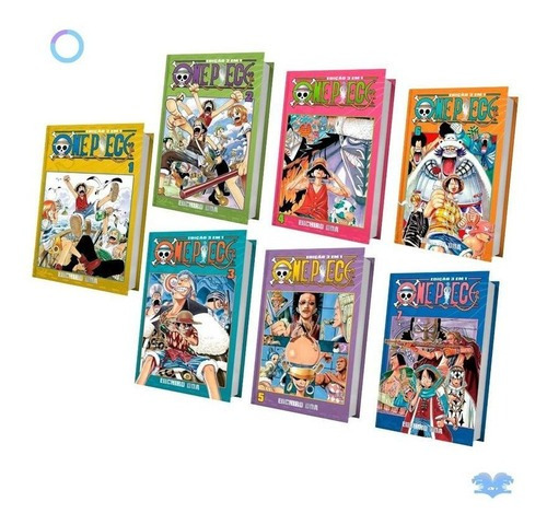 One Piece 3 Em 1 Mangá Vol. 1 Ao 7 - KIT Nova Coleção Panini: One Piece 3 Em 1 Mangá Vol. 1 Ao 7, de Eichiro Oda. Série One Piece, vol. Volume 1 Ao 7. Editora Panini, capa mole, edição 17 em português, 2022