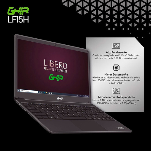 Imagen 7 de 7 de Laptop Ghia Libero Elite Lfi5h De 14.1'' Intel Core I5-8259u, 8 Gb Ram, 256 Gb Ssd, Windows 10 Home
