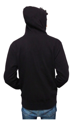 Imagen 3 de 7 de Campera Buzo Hombre Rustico Con Capucha No Name Negro